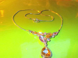 Dreamy! Many gemstone coiller Tibetan silver vintage necklace