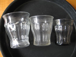 3 pcs antique durit picardie glasses in one