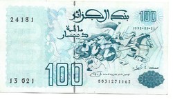 100 dinár dinars 1992 Algéria