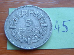FRANCIA 5 FRANCS FRANK  1950  ALU. 45.