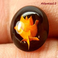 Genuine 100% natural engraved Baltic amber gemstone 0.76ct - st. Value: HUF 11,400!