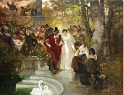 Otto seitz wedding, large painting 99x128 cm