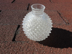 Old prickly hollow glass vase - violet vase