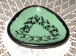 Retro glazed ceramic ashtray with cooper mark