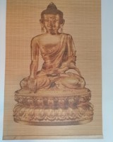 Bambuszra festett Budha falikép 60 x 92 cm