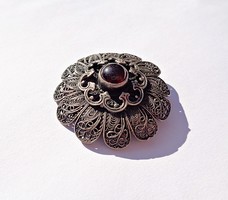 Old silver filigree brooch