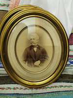 Old photo, Biedermeier copper, oval frame 1.