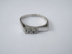 Régi, ezüst három köves gyűrű, állítható - 1 Ft-os aukciók!