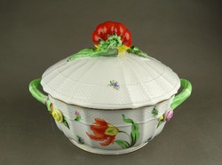 Bowl of Herend porcelain soup with floral pattern 1G090