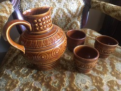 Ndk ceramic jug with 3 glasses