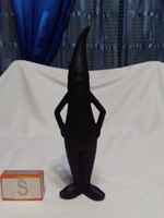 Fekete kerámia manó figura, szobor