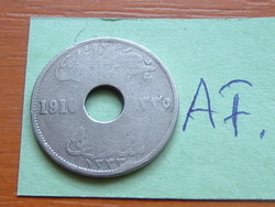 EGYIPTOM 5 MILLIEMES 1916 (AH1335) Réz-nikkel állami pénzverde, Mumbai #AF