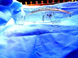 Muránói  üvegtárgy -30 cm hossz retro üveghal- Ritka tiszta áttesző fehér színű