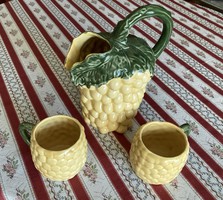 Ornate grape patterned ceramic pouring set