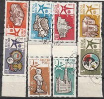 1958.Brüsszeli világkiállítás bélyeg sorozat ívszéllel