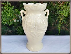 Ritka alapmázas pipacs mintás Zsolnay porcelán váza