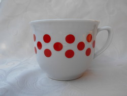 Retro lubjana red polka dot mug, polka dot mug from childhood :)