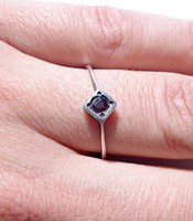 Lengyel 800-as gránát köves ezüst gyűrű