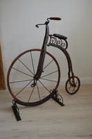 Antik Francia metál kerékpár, bicikli - Dekorációnak állvánnyal.