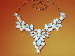 Dreamy! Apatite- pearl craft gilded vintage necklace