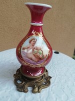 Porcelain miniature vase with bronze base
