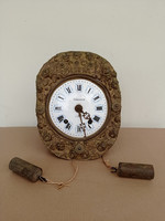 Antique Copper Plate Clad Wall Dual Weight Pendulum Clock Pendulum Clock 4421