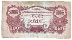 1000 pengő 1944 VH. eredeti állapot OA sorszám ritkább