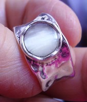 925 Silver ring with 19.7 / 61.9 mm selenite
