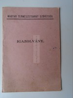AV833.2 Magyar Természetbarát Szövetség - Igazovány -Daróczy Mária 1940k