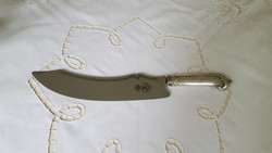 Beautiful, ornate knife with silver-plated handle