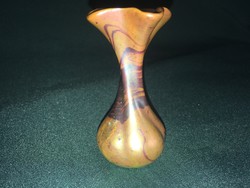 Régi Zsolnay eozin csavart váza 8 cm