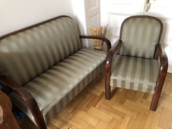 Art deco style set in perfect condition for sale. 1 piece sofa and 1 armchair.