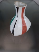 Lehelné Rozsos Janka extrém ritka Budapest porcelán ( Budapesti Zsolnay) csíkos váza