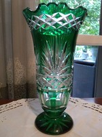 Zöld ajka kristály váza