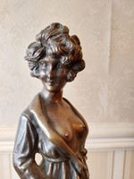 Bronz, női akt szobor 40 cm