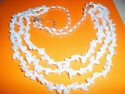 Snow quartz rhinestone 3 row vintage necklace