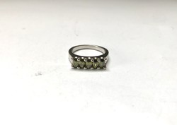 Masszív, zöld köves ezüst gyűrű