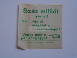 AV837.5 Betlen Gábor  Szövetség Sorsjegy reklám 1930-40's