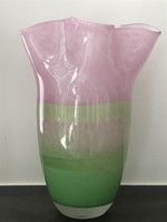 Craft glass vase, unique craft piece, 24 cm high