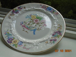 Very rare rosenthal embossed empire wreath plate, flower and bird of paradise patterns, ideal series