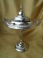 Antique large size bow or caviar holder with real gilded interior is a wonderful piece