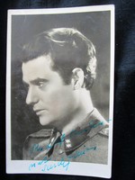 János Sárdy opera singer bonviván signed dedicated photo sheet soldier uniform photo approx. 1944
