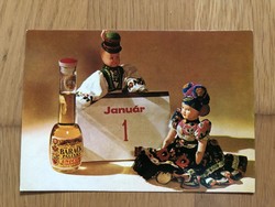 Funny New Year's matyó baby postcard