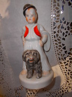 Herend showcase figurine - little boy with dog