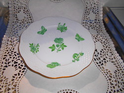 Viktória minta zöld  Herendi lapos tányér 18  cm