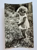 Régi gyerekfotó 1963 vintage fénykép kislány képeslap levelezőlap