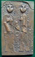 Weeber Klára: bronz dombormű, relief, kisplasztika