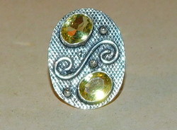 Citrine crystal Tibetan silver ring 7