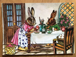 Aranyos Húsvéti képeslap - Bencsikné Marton Magda grafika
