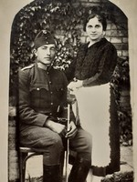 Régi katona fotó női férfi pár fénykép